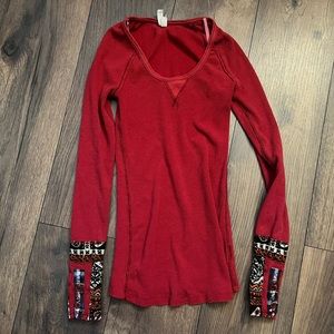 free people red thermal size small